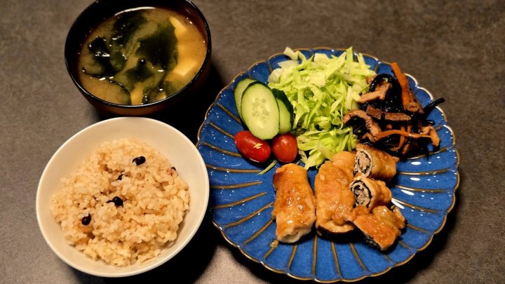 豚肉巻きレシピ 大葉レシピ エリンギレシピ 和定食献立 家族ごはん おうちごはん 照り焼きレシピ 栄養バランス献立 簡単おかず お弁当おかず 野菜たっぷりレシピ 味噌汁献立 おうち定食 献立 一覧 サムネイル